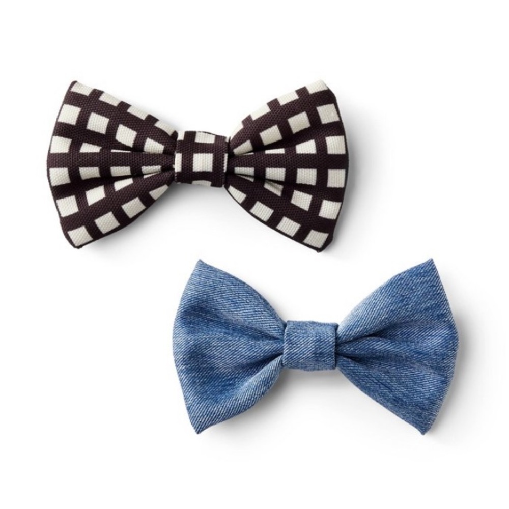 NWT Cat/Dog Bowtie Set - Squares/Blue
Twill